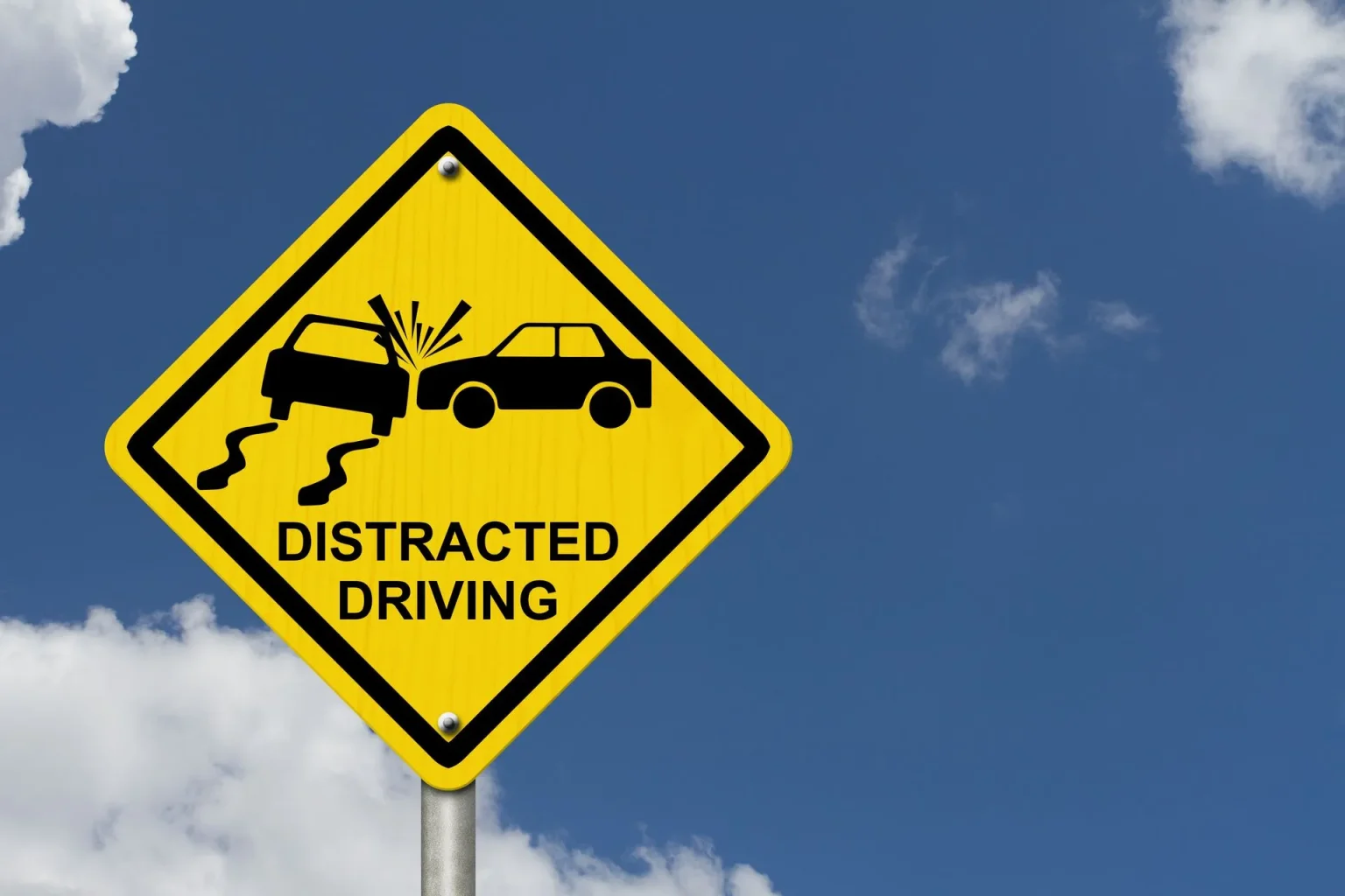 Distracted Driving Warning Sign
